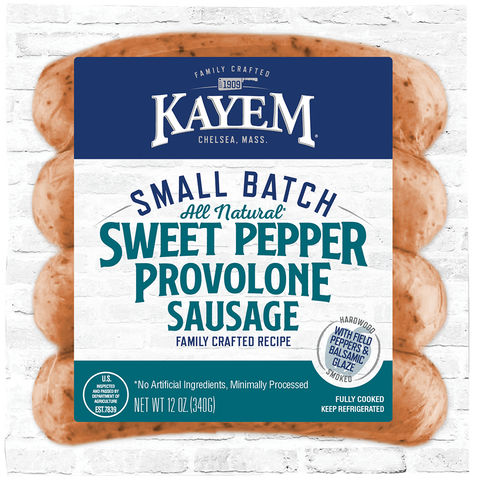 Kayem Small Batch Fully Cooked Sweet Pepper Provolone Sausage 12 oz